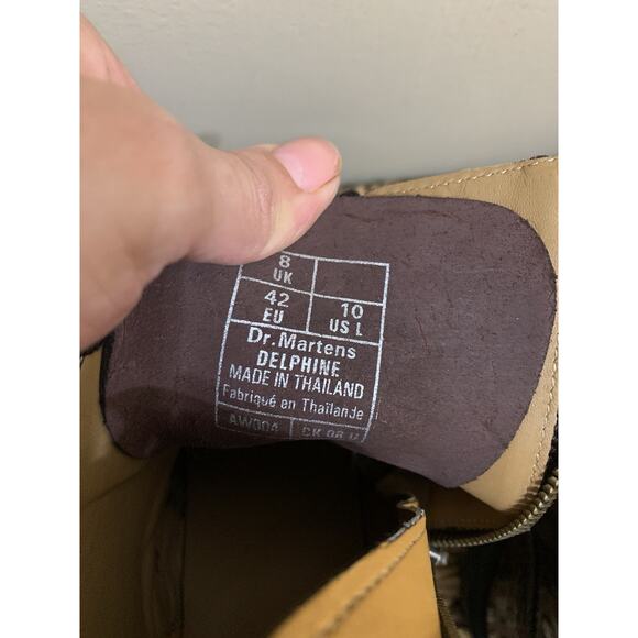 DR. MARTENS Delphine 8-Eye Brogue Boot Oxblood Maroon 10 new without box - Picture 10 of 13